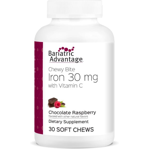 Bariatric Benefit - Iron Chewy Chunk - Pure Chocolate Raspberry - Sugar-Free - 30mg - 30 Rely