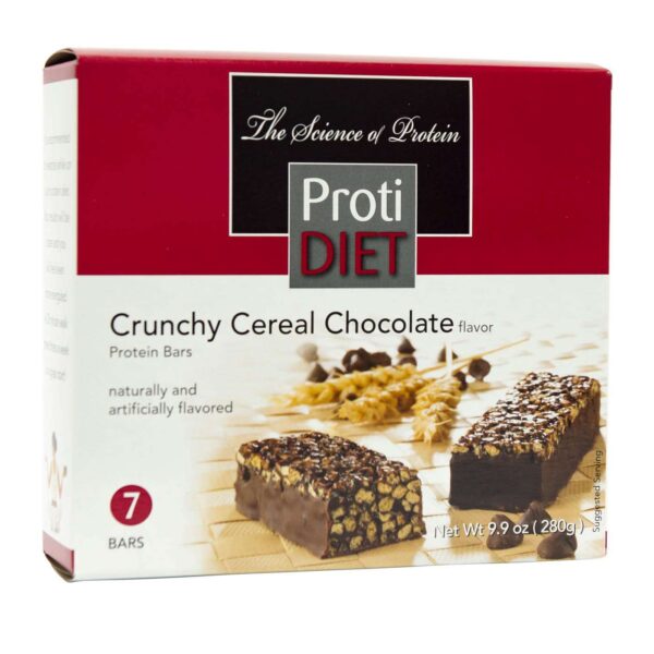ProtiDiet Protein Bars - Crunchy Cereal Chocolate, 7 Bars/Box