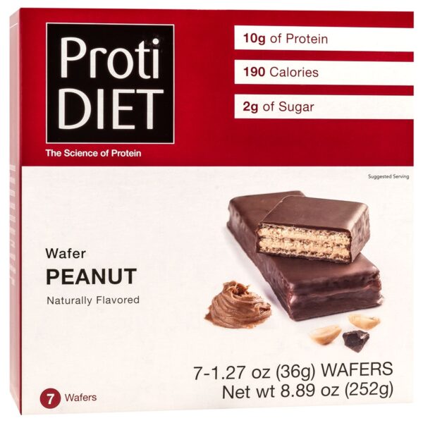ProtiDiet Protein Wafer Bars - Peanut, 7 Bars/Field