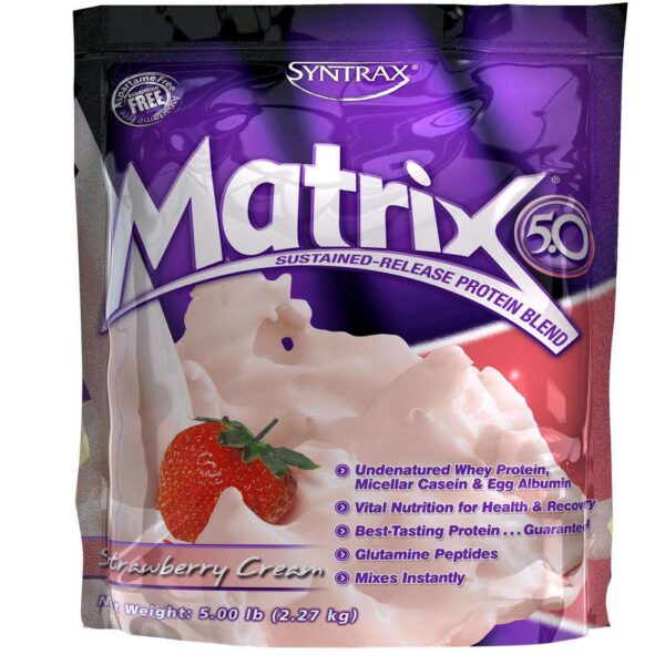 Syntrax - Matrix 5.0 Protein Powder - Strawberry Cream - 5lb Bag