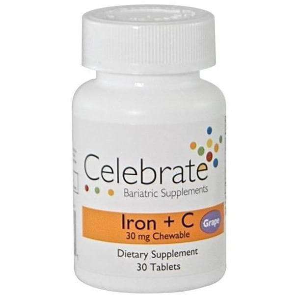 Celebrate Vitamins - Iron+C - 30mg - Chewable - Grape - 30 Tablets Celebrate Vitamins - Iron+C - 30mg - Chewable - Grape - 30 Tablets