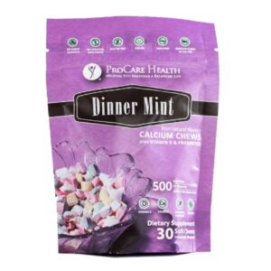 ProCare Health - 500mg Calcium Soft Chews - Dinner Mint - 30 Count