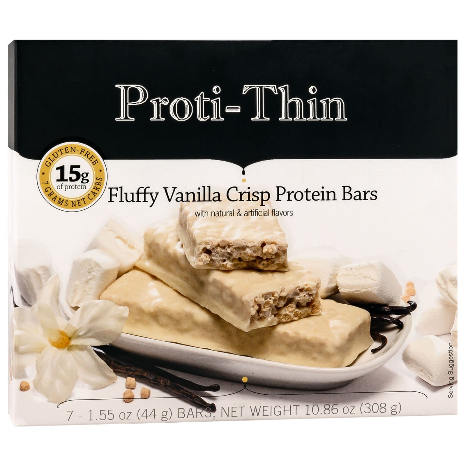 Proti-Thin Protein Bars VLC - Fluffy Vanilla Crisp, 7 Bars/Box Proti-Thin Protein Bars VLC - Fluffy Vanilla Crisp, 7 Bars/Box