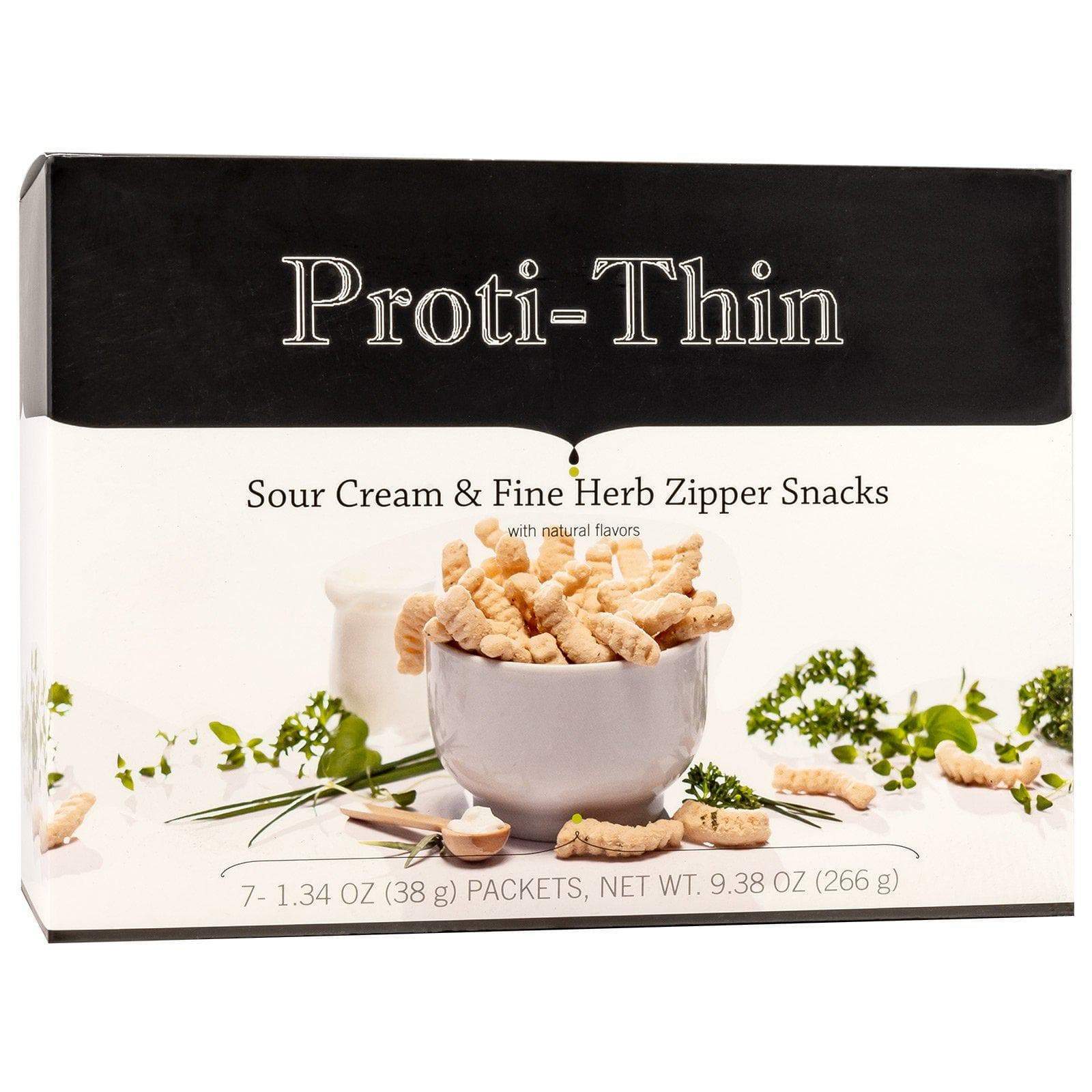 Proti-Thin Zipper Snacks - Sour Cream & Fine Herbs - 7/Box Proti-Thin Zipper Snacks - Sour Cream & Fine Herbs - 7/Box