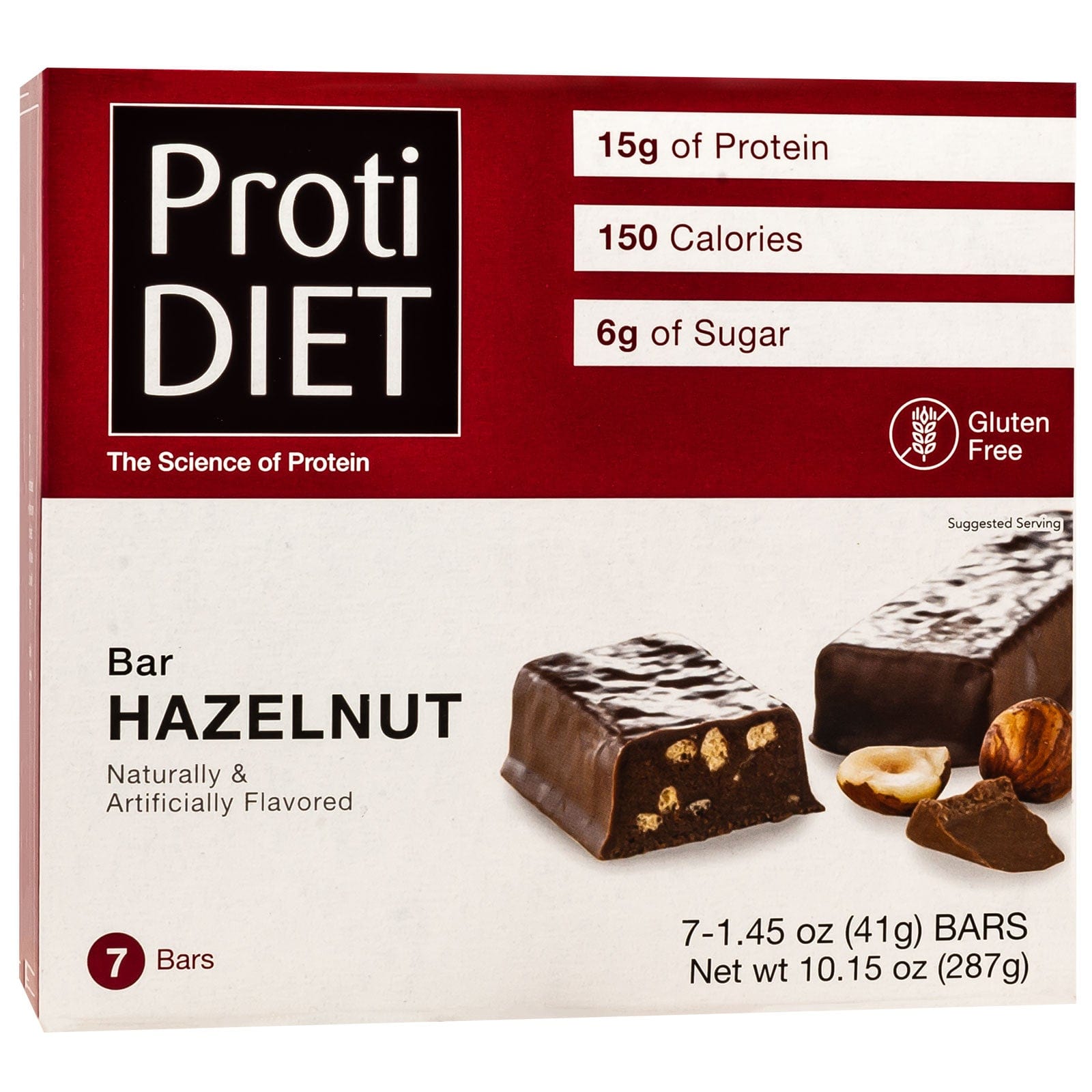 ProtiDiet Protein Bars - Hazelnut, 7 Bars/Box ProtiDiet Protein Bars - Hazelnut, 7 Bars/Box