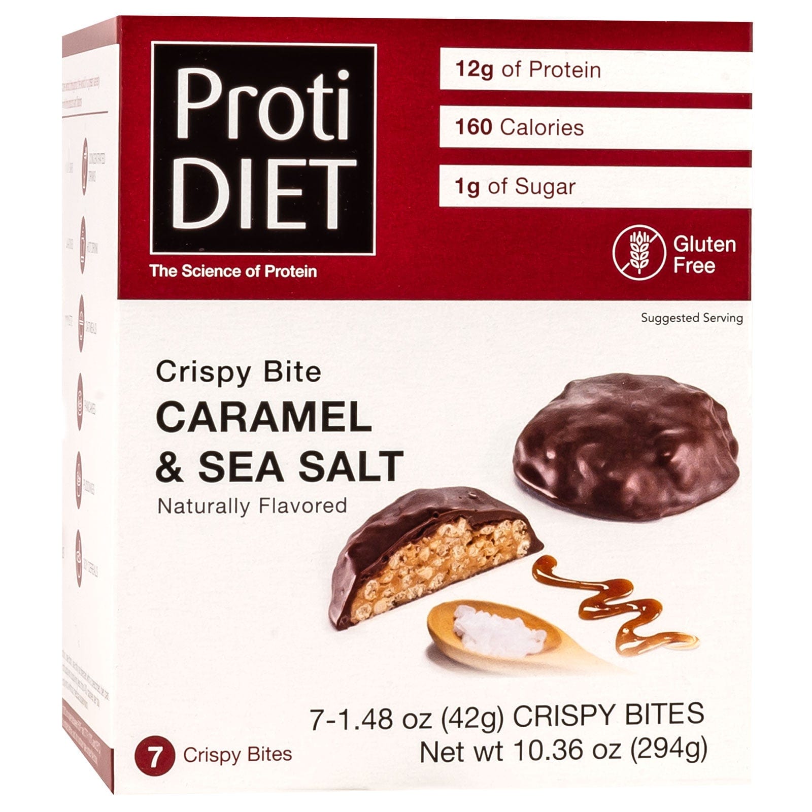 ProtiDiet Protein Crispy Bites - Sea Salt & Caramel - 7/Box ProtiDiet Protein Crispy Bites - Sea Salt & Caramel - 7/Box